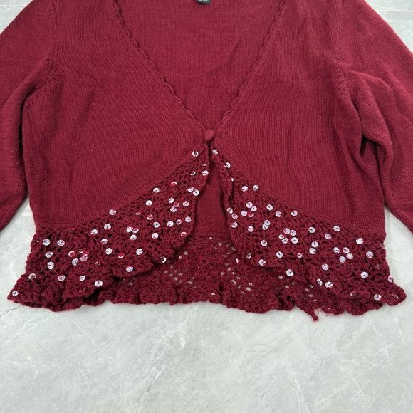 Women’s INC International Concepts 100% Merino Wool Cardigan Sequins Sweater - Picture 6 of 16